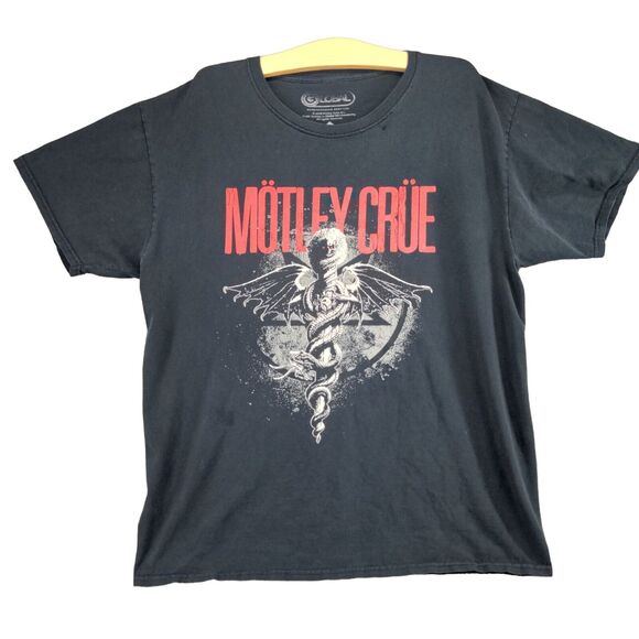 Motley Crue T Shirt Size L Dr. Feelgood Graphic Logo 2019 Global Distressed - Picture 1 of 15